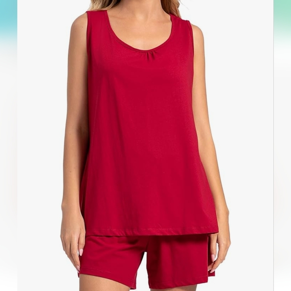 EnjoyNight Women's Cotton Tank Top Pajama Set, Super Soft!, Large, Never Worn
